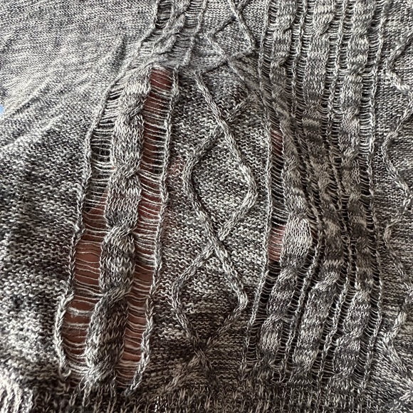 Hollister Black White Space Dye Hi Lo Knit Sweater Size Medium/Large - Picture 5 of 9